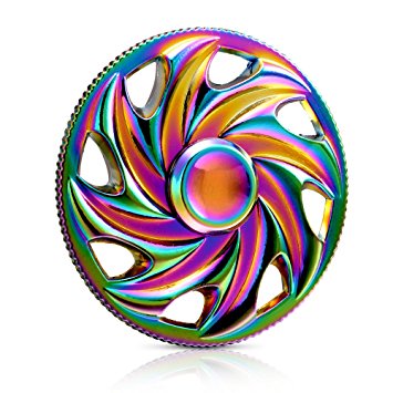 Wiitin Fidget Spinner Toy, Hand Spinner Low Noise High Speed Focus Toy with Stainless Steel Bearing (Rainbow Wheel)