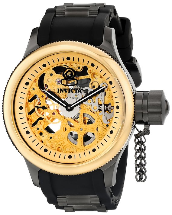 Men's 17273 Russian Diver Analog Display Mechanical Hand Wind Black Watch