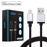 Apple MFi Certified KEEDA Lightning to USB Cable 66ft 2M 8-Pin Lightning USB Charge and Data Sync Braided Cable with Aluminum Shell Connectors for iPhone 66 Plus5S5C5 iPad Air iPad Air 2 iPad 4th Generation iPad Mini iPad Mini with Retina Display iPod Touch 5th Generation and iPod Nano 7th Generation Black