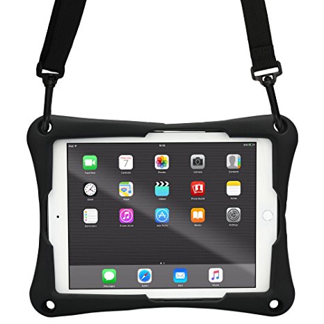 iPad Pro 9.7 case, COOPER TROOPER 2K Heavy Duty Rugged Tough Protective Case Cover with Shoulder Strap and Built-in Stand for Apple iPad Pro 9.7 (Black)