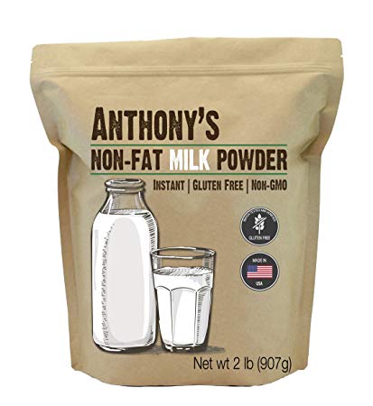 Anthony's Non-Fat Milk Powder (2lb), Instant, Gluten Free & Non-GMO