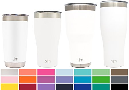 Simple Modern 22oz Slim Cruiser Tumbler - Vacuum Insulated Double-Walled 18/8 Stainless Steel Hydro Travel Mug - Coffee Cup Flask - Winter White