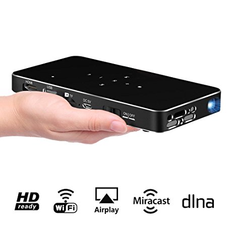 iXunGo P1 Mini Pico Video Projector Portable Pocket Size for iPhone and Android, HD Home Theater Cinema Business Projector Support 1080P HDMI WiFi Wireless USB TF Card