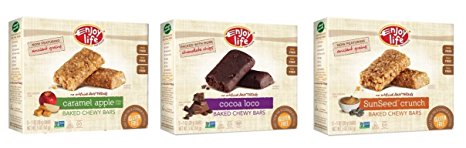 Enjoy Life Baked Chewy Bars, Gluten-Free, Non-GMO, Dairy-Free, Nut-Free   Soy-Free, Variety Pack, 5 Count Bar/5.75 Ounce Box, (Pack of 6)