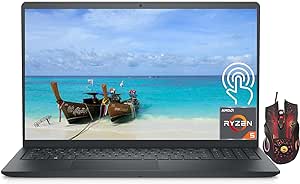 Dell 2024 Newest Inspiron 15 Touchscreen Laptop, 15.6" FHD Display, AMD Ryzen 5-7530U(12-core), 16GB RAM, 512GB SSD, AMD Radeon Graphics, Webcam, Wi-Fi, Bluetooth, Windows 11 Pro, with Gaming Mouse