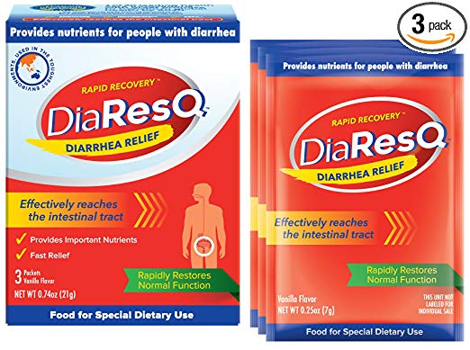 DiaResQ Rapid Recovery Diarrhea Relief - 3 Packets, Pack of 3