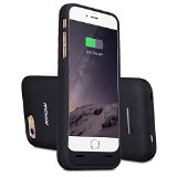 Mpow Apple MFI Certified 3100mAh Power and Protection Battery case - Matte Black for iPhone 6 with Strengthened Micro USB Input Port