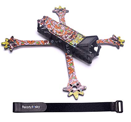 Readytosky 235mm FPV Racing Drone Frame Carbon Fiber Quadcopter Frame Kit 4mm Removable FPV Frame Arms with 20cm Lipo Battery Strap