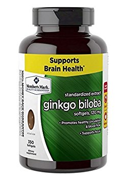 Member's Mark Ginkgo Biloba 120 mg Herbal Supplement - 350 Softgels Ginko Standardized Extract Herbal Supplement