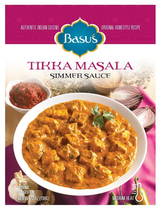 Basu's HomeStyle Tikka Masala Simmering Sauce pouch (7oz x 1) - Indian curry flavors from home