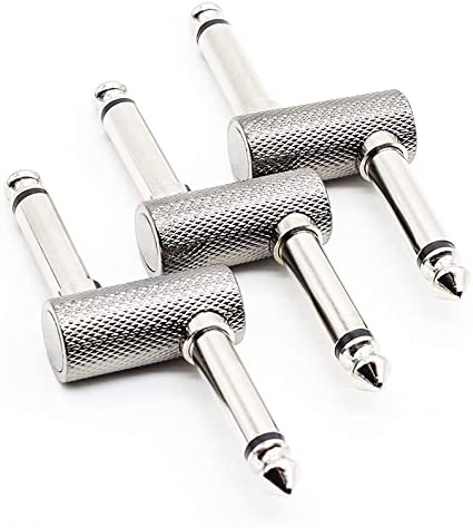 SONICAKE Guitar Pedal Patch Connector Guitar Bass Accessories 1/4 Inch 6.35mm Z-Type Male to Male Effects Pedalboard Coupler (3PCS)