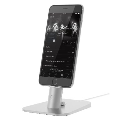 Spinido TI-SET Luxury Adjustable Desktop Charging Dock Stand for iPhone 6S6S iPad mini and Samsung Galaxy Tab S6 and Android smart phones With 2 Kinds of USB cables Upscale Silver