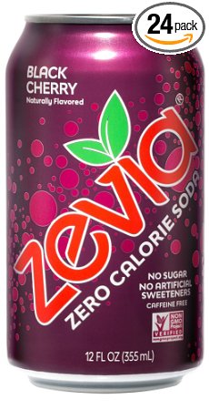 Zevia Zero Calorie Soda, Black Cherry, Naturally Sweetened, (Pack of 24)