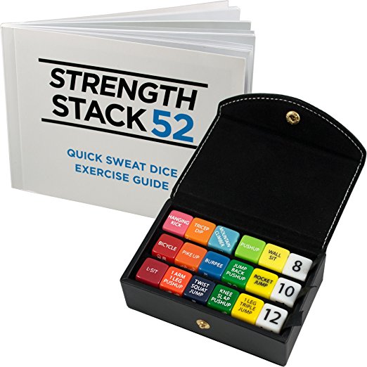 Fitness Dice by Strength Stack 52. Bodyweight Exercise Workout Game. Designed by a Military Fitness Expert. Video Instructions Included. No Equipment Needed. Burn Fat and Build Muscle at Home.