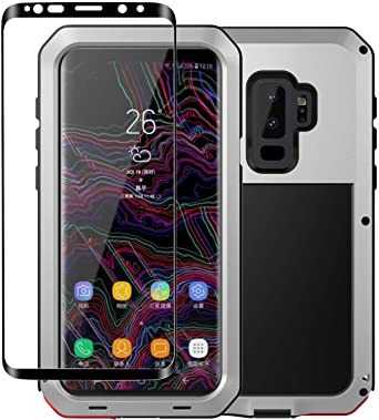 Galaxy S9 Plus Case,Tomplus Armor Tank Aluminum Metal Shockproof Military Heavy Duty Protector Cover Hard Case for Samsung Galaxy S9 Plus (Silver)