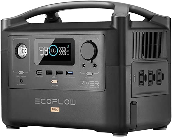 EF ECOFLOW Portable Power Station RIVER 700, 720Wh Backup Lithium Battery, Power Multiple Devices, Recharge 0-80% Within 1 Hour, for Camping, RV, Outdoors, Off-Grid