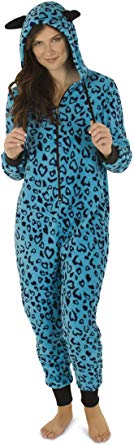 Totally Pink Women's Warm and Cozy Plush Adult Onesies for Women One Piece Novelty Pajamas