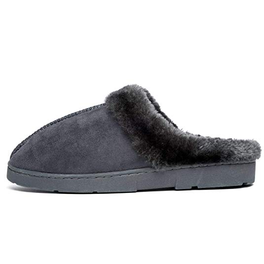 Ladies Slippers Size 3 4 5 6 7 8 Dr Keller Women's Mules Clogs Faux Fur Lined Warm Wide Fit House Shoes Good Soles Machine Washable Size