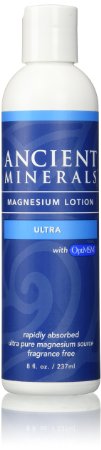 Ancient Minerals Magnesium Lotion ULTRA with OptiMSM 237ml  8 fl oz 600mg elemental magnesium 215g MSM per fl oz  30 mL