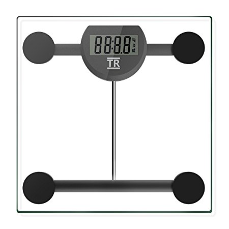 TechRise Body Weight Scale, High Precision Digital Bathroom Scale, Electronic Scale with Step-on Technology, Backlit LCD Display