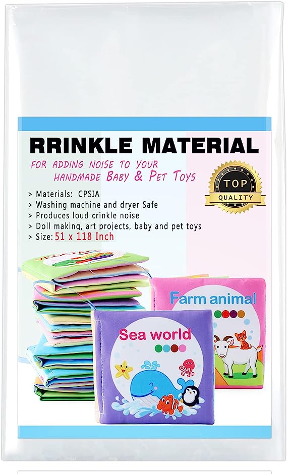 Zonon Noise Making Crinkle Paper Crinkle Material Noise Maker Plastic Film for Baby Dog Cat Toys Pet Supplies (51 x 118 Inch)