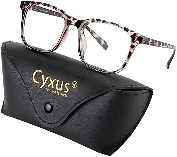Cyxus Blue Light Blocking Glasses Women Men Clear Lens Filter Sun UV420 Glasses Anti Glare Computer Gaming Glasses (Leopard)