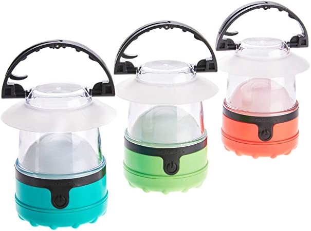 Dorcy 41-3019 4 LED Mini Lantern 3 Pack with Hanging Hooks and Batteries, Assorted Colors