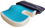 TravelMate Coccyx Orthopedic Gel-enhanced Medium-Firm Comfort Foam Seat Cushion Gray