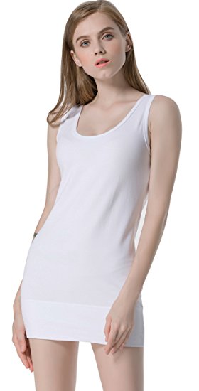 Moxeay Womens Extra Long Stretch Cotton Tank Top