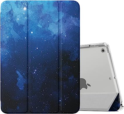 MoKo Case for iPad 10.2 iPad 9th Generation 2021/ iPad 8th Generation 2020/ iPad 7th Generation 2019, Slim Stand Hard Back Shell Smart Cover Case for iPad 10.2 inch, Auto Wake/Sleep, Blue Starry Sky