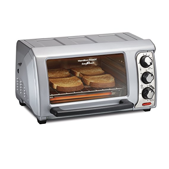 Hamilton Beach 31339 Easy Reach with Roll-Top Door Toaster Oven, Silver