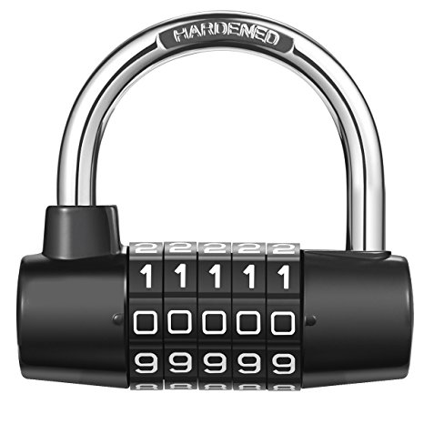 KeeKit Combination Lock, 5-Digit Re-settable Padlock, Security Padlock, Gym Lock, Lock Padlock for School, Home, Office, Travel, Gym, Bicycle, Toolbox, Luggage, Cabinet, etc