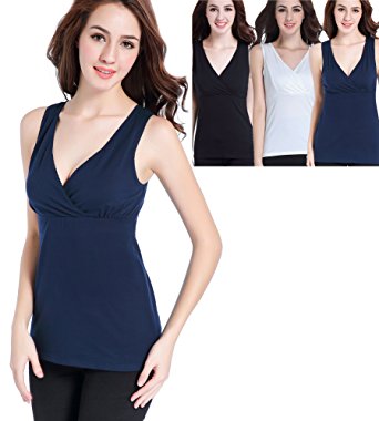 CAKYE Women Nursing Tank Top Camisole Sleep Bra For Maternity / Breastfeeding