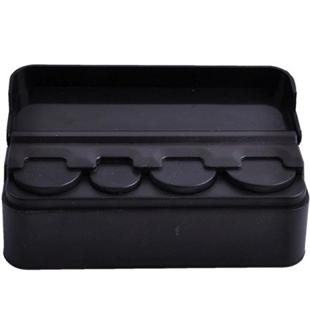 MATCC 11.6*4*3.8cm Black Car Interior Plastic Coin Case Storage Box Holder Container Organizer