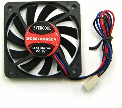 Evercool 60x60X10mm 5v Ball Bearing Fan, 3 Pin EC6010M05CA