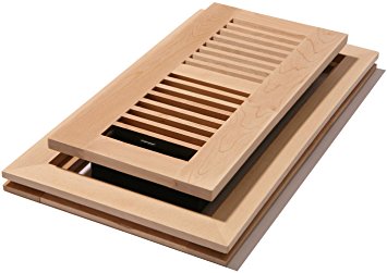 Decor Grates WMLF410-U 4-Inch by 10-Inch Wood Flushmount Floor Register, Unfinished Maple