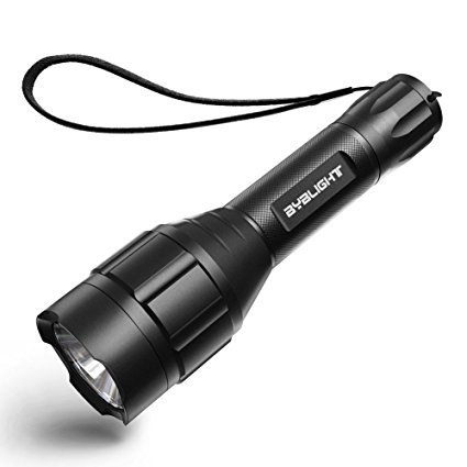 BYBLIGHT F12 LED Flashlight, Rechargeable, IP67 Water-Resistant, Zoomable Tactical Flashlight, Super Bright 1000 Lumen CREE LED Torch, 5 Light Modes, 18650 Battery Included for Indoor and Outdoor Use