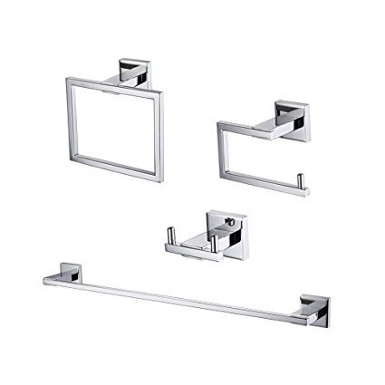 KES 4-Piece Bathroom Accessory Set RUSTPROOF Wall Mount Polished SUS 304 Stainless Steel, LA240-42