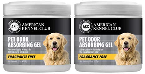 Pet Odor Absorber Gel - Air Freshener and Odor Eliminator Specially Formulated for the Toughest Pet Odors - American Kennel Club - 2 Pack (2 x 15 OZ) (Fragrance Free)