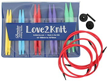 Love2Knit Interchangeable Knitting Needle Set, US10-15
