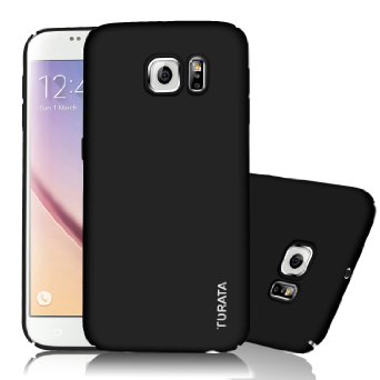 S6 Case, Galaxy S6 Case - TURATA [2nd Generation] Slim fit [Full Edge Protection Camera Protection] Premium Coated Non Slip Surface Four Layer Paint Designed Case for Samsung Galaxy S6 - Black