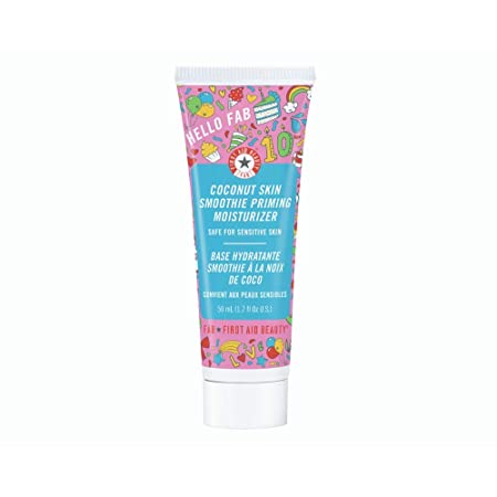 First Aid Hello FAB Coconut Skin Smoothie Priming Moisturizer: Limited Birthday Edition. 2 in 1 Moisturizer and Primer for All Day Wear. Smoothing Primer Leaves Skin Dewy and Hydrated (1.7 oz)