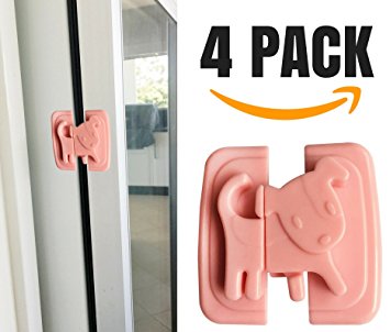 Katabird Baby Safety Cabinet Locks, 4 Count - Time Sensitive Deal - Child Safety Latches Best for Baby Proofing Cabinets, Sliding Door, Fridge and Drawers - No Drill, Tools Or Screws Needed