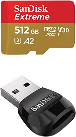 SanDisk 512GB Extreme microSD UHS-I Card with Adapter - Up to 160MB/s with SanDisk MobileMate USB 3.0 microSD Card Reader