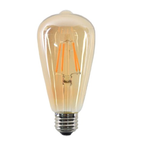 Luxon Vintage LED Filament Light Bulb Retro Old Fashioned Edison Style ST64 E27 Screw,,4w to Replace 40w Incandescent Bulb,240vAC, Warm White 2700K,Squirrel Cage tungsten filament glass antique Lamp