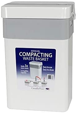 Creative Bath Manual Trash Compactor, 6.16 gallons, White