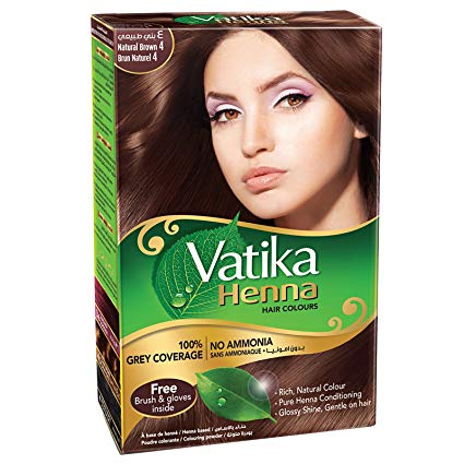 Vatika Henna Natural Brown Hair Color Ammonia Free (60 g / 2.11 oz)