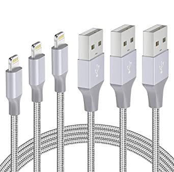 iPhone Charger Cable, Marchpower 3Pack 123m [MFi Certified] Lightning Fast Nylon Braided Lead Charging Cable Compatible for iPhone 12 Pro Max Mini 11 pro max X XS XR 10 8 8 7 Plus 6s 5s SE iPad-Gray