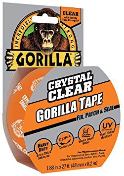 Gorilla Crystal Clear Gorilla Tape, 1.88” x 9yd., Clear