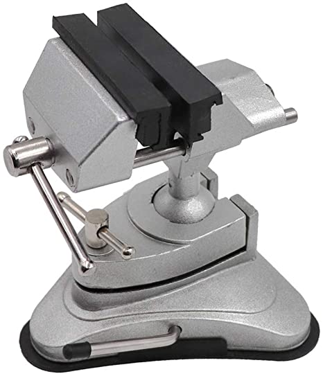 Mini Vacuum Base Vise Portable with 360°Swiveling Head and Powerful Suction Multi-Angle Pivoting Small Vice
